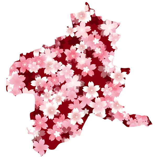 Gunma flores de cerezo de primavera — Vector de stock